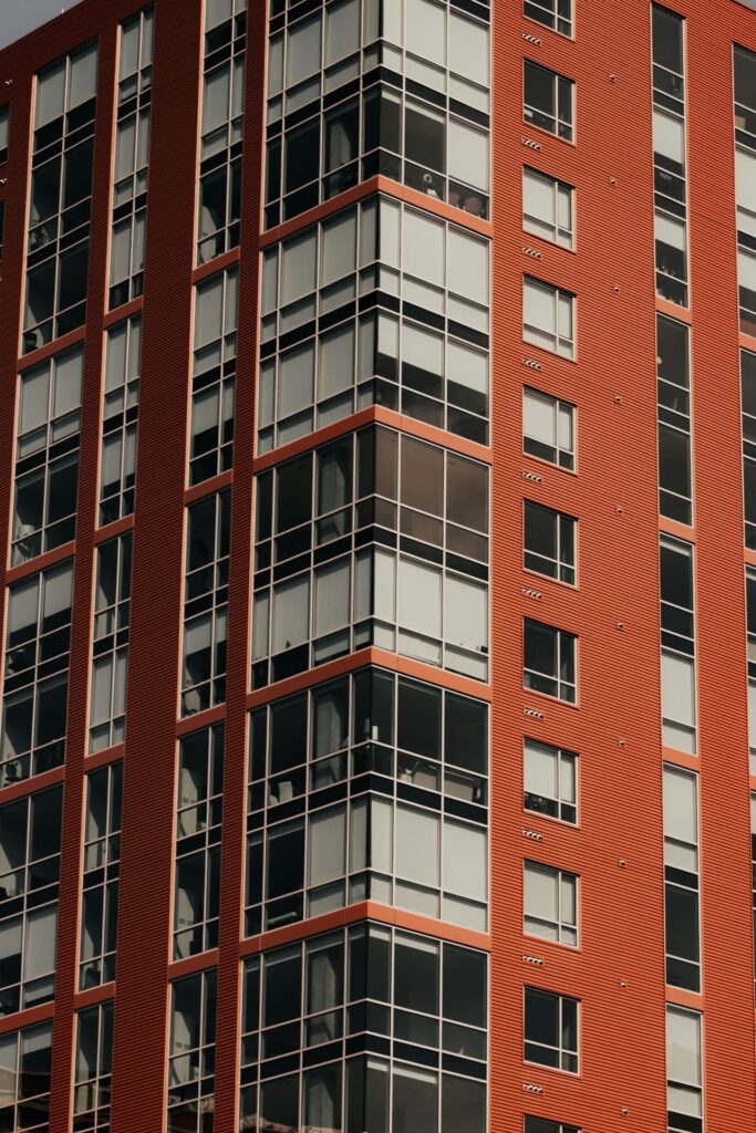 Brown and white concrete building