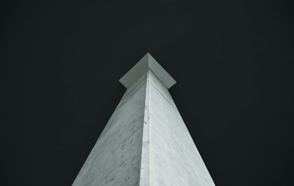 Worm's-eye photography of white monument