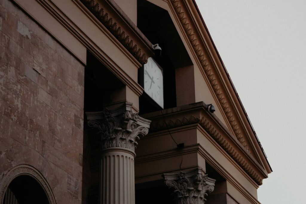 A clock on the side of a building